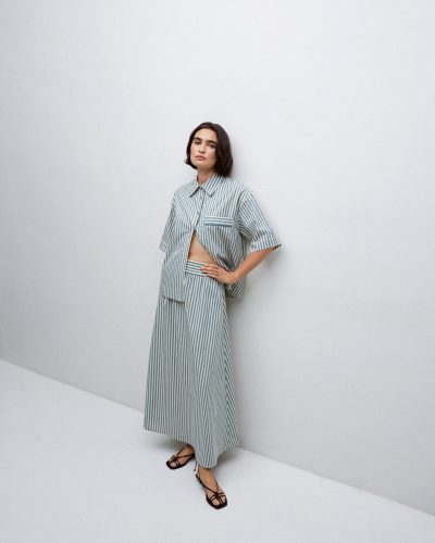Falda midi rayas