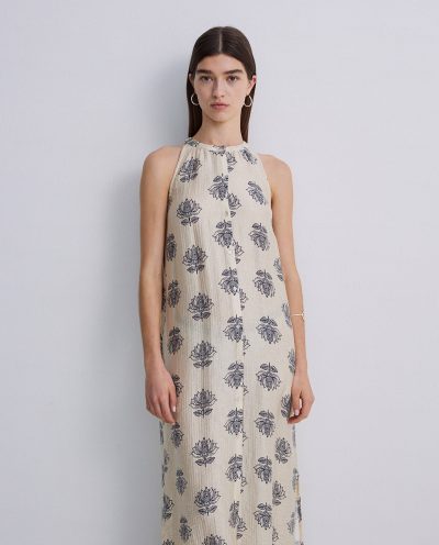 Vestido largo halter estampado - Imagen 5