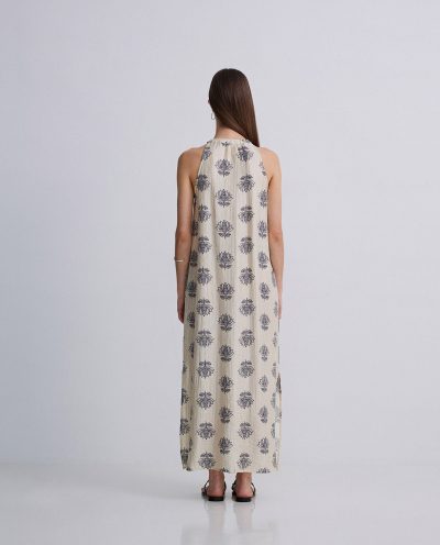 Vestido largo halter estampado - Imagen 7