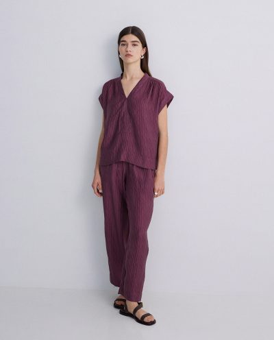 Blusa ondulaciones cuello pico - Imagen 7