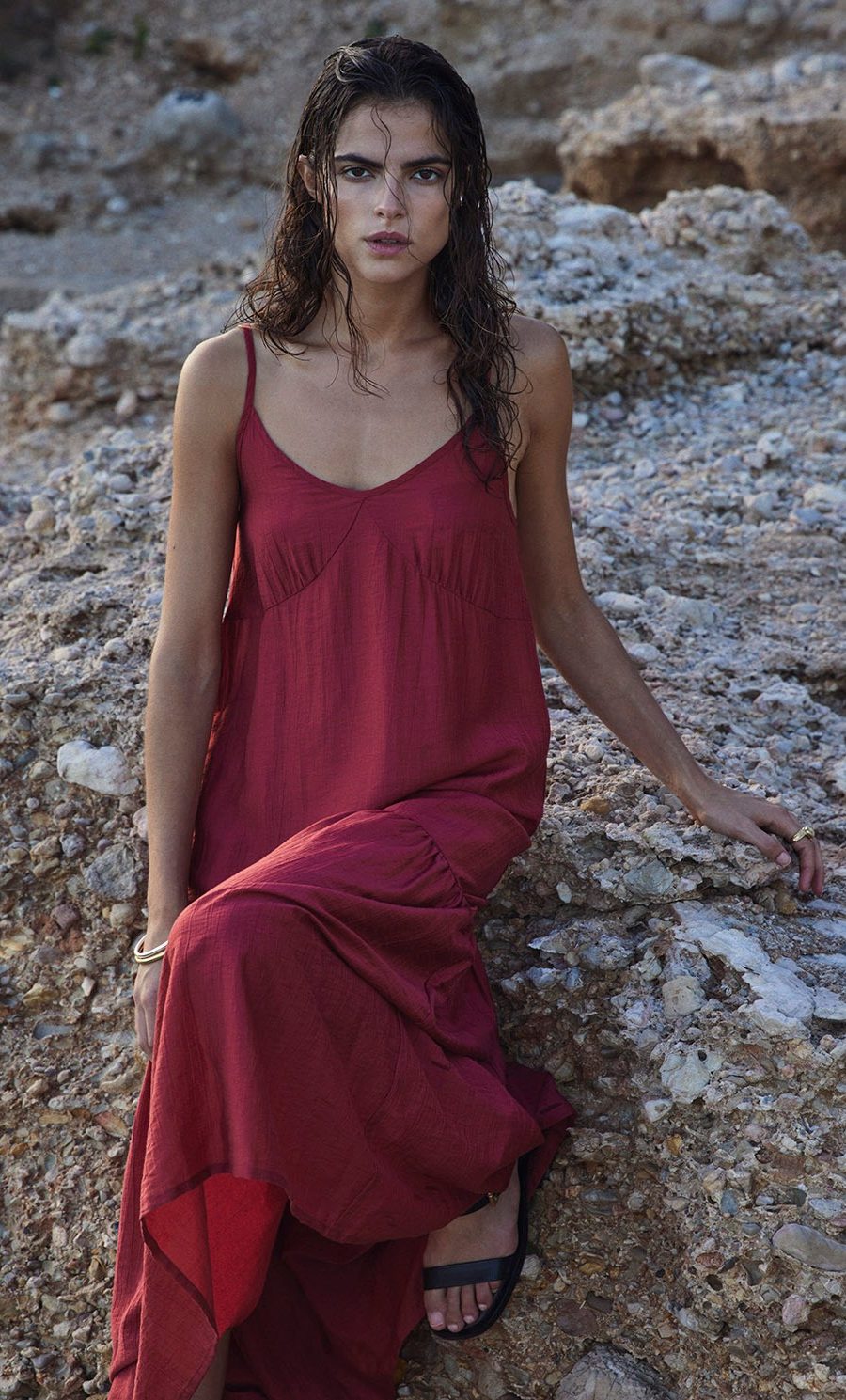 Vestido maxi fluido