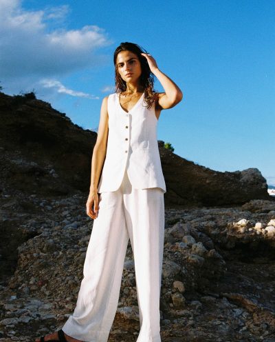 Chaleco largo tencel y lino - Imagen 3