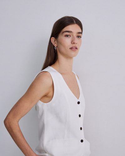 Chaleco largo tencel y lino - Imagen 10