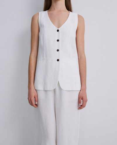 Chaleco largo tencel y lino - Imagen 9