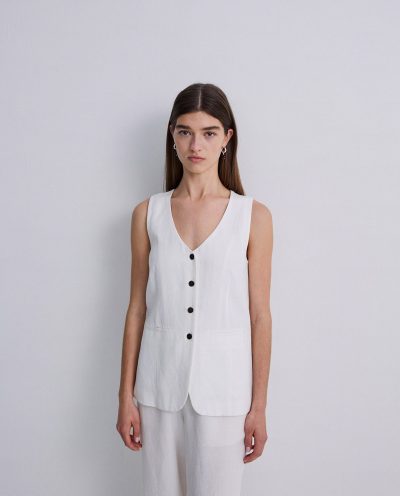 Chaleco largo tencel y lino - Imagen 7