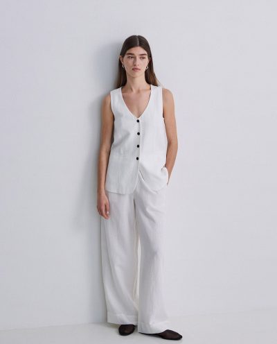Chaleco largo tencel y lino - Imagen 6