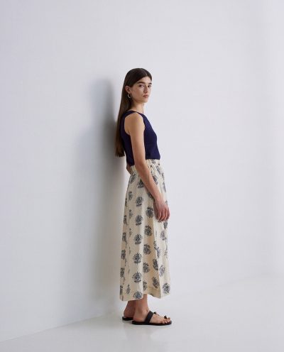 Falda midi estampado flores - Imagen 2