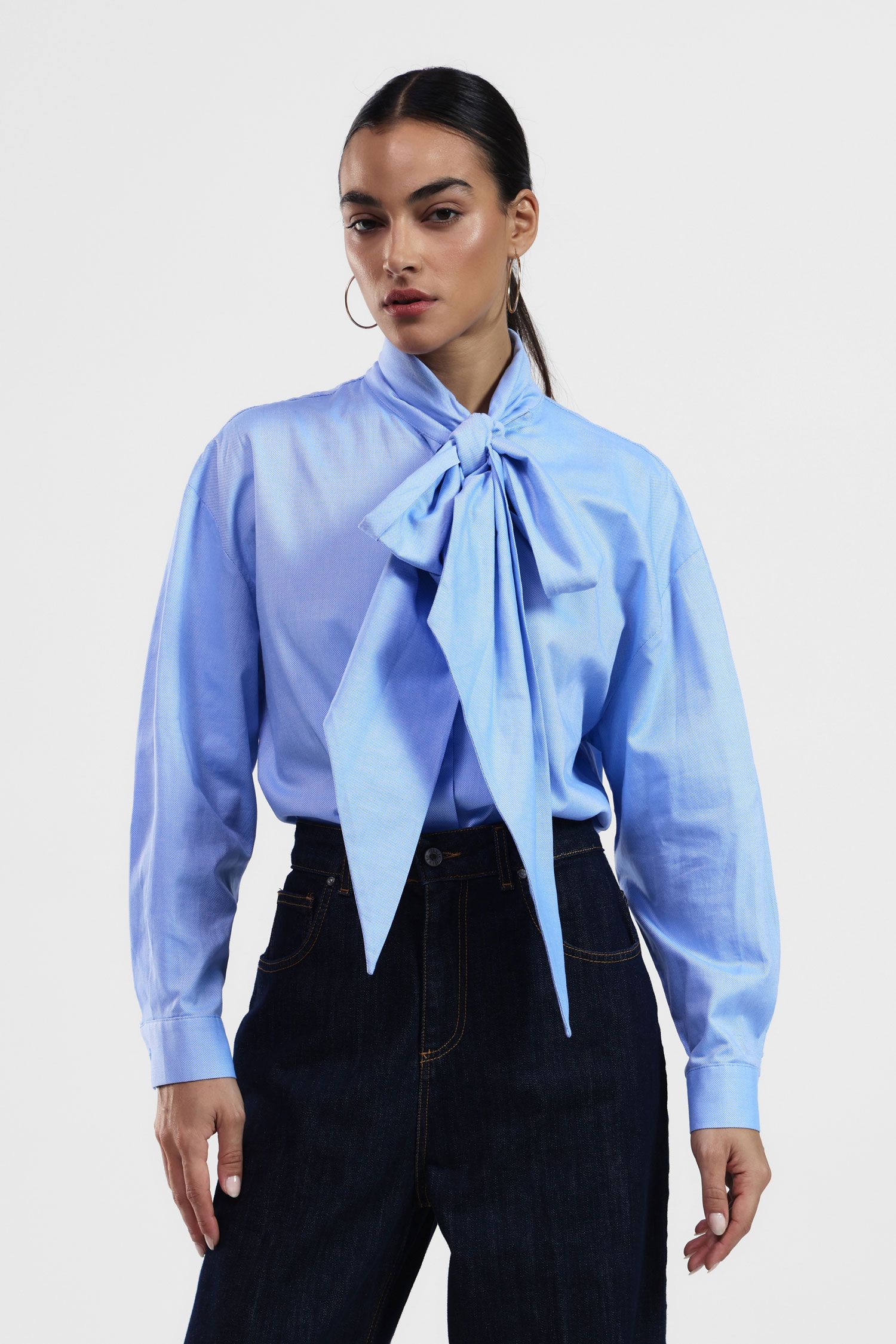DIXIE - Camisa con lazo largo y botones