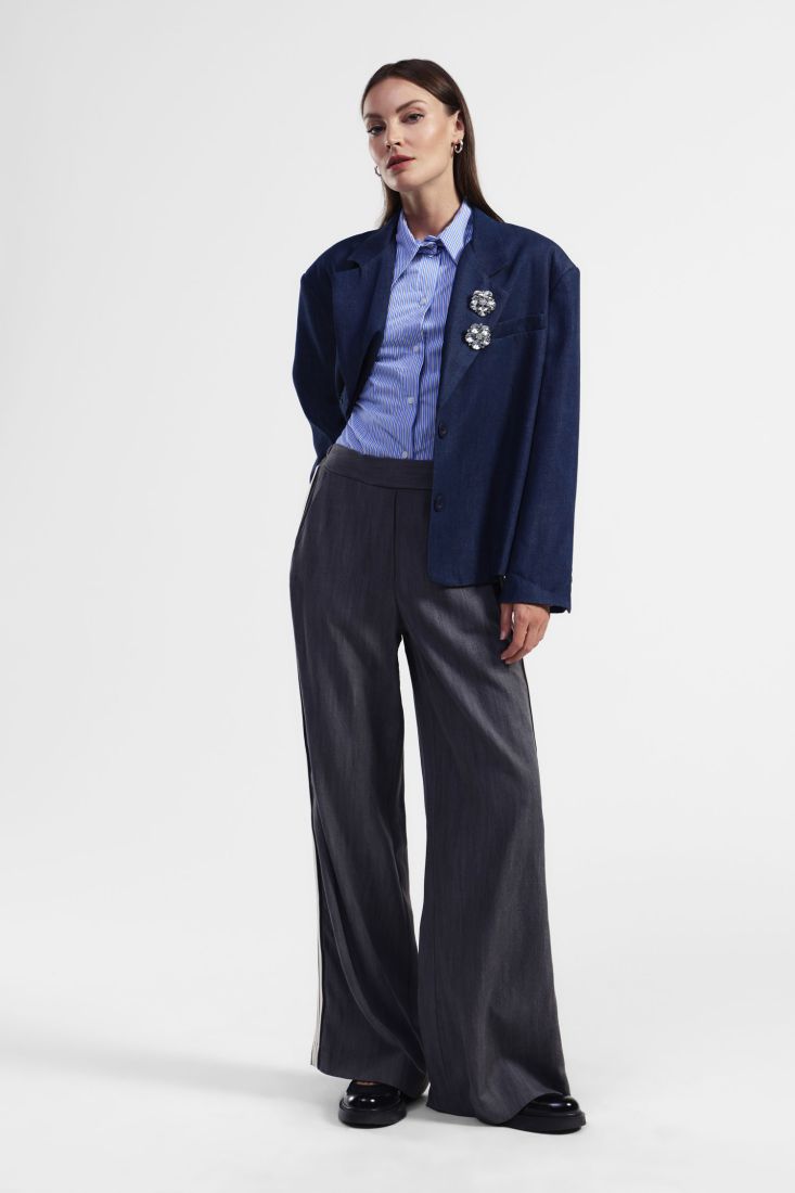 DIXIE - Pantalón palazzo con rayas laterales
