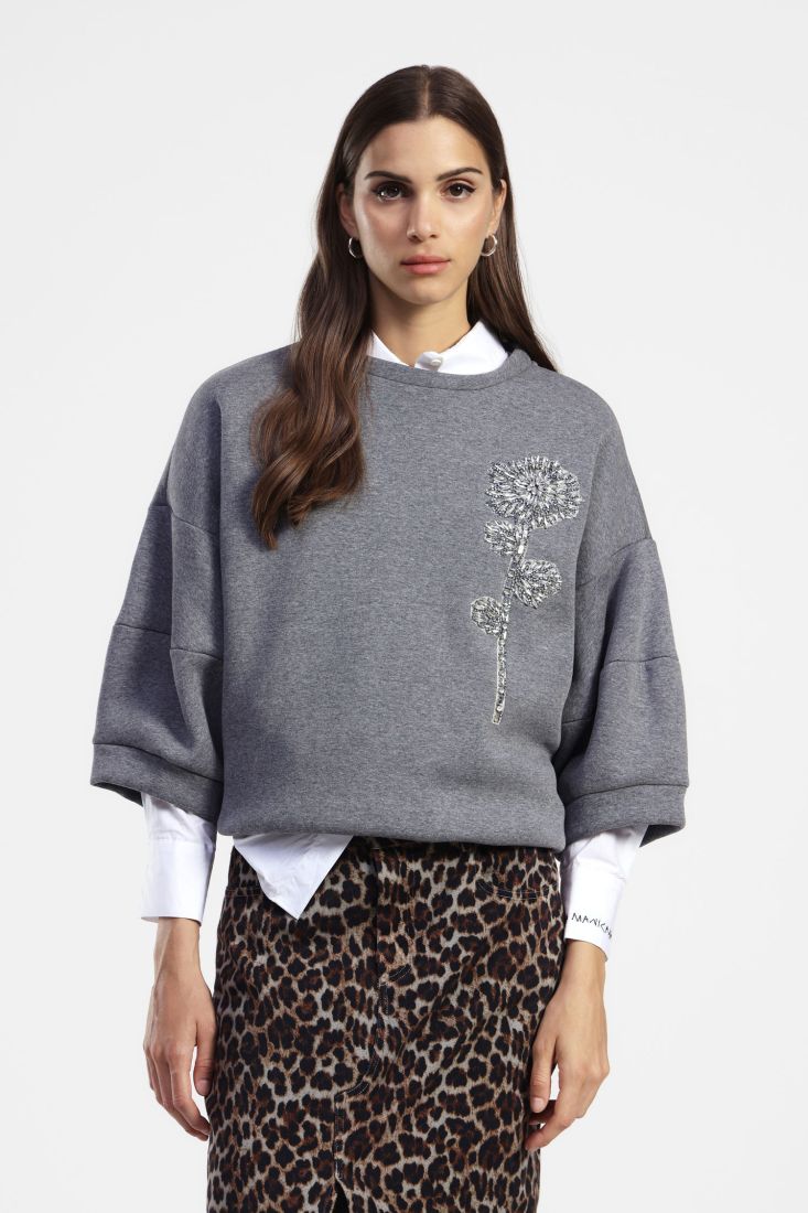 DIXIE - Sudadera con bordado floral