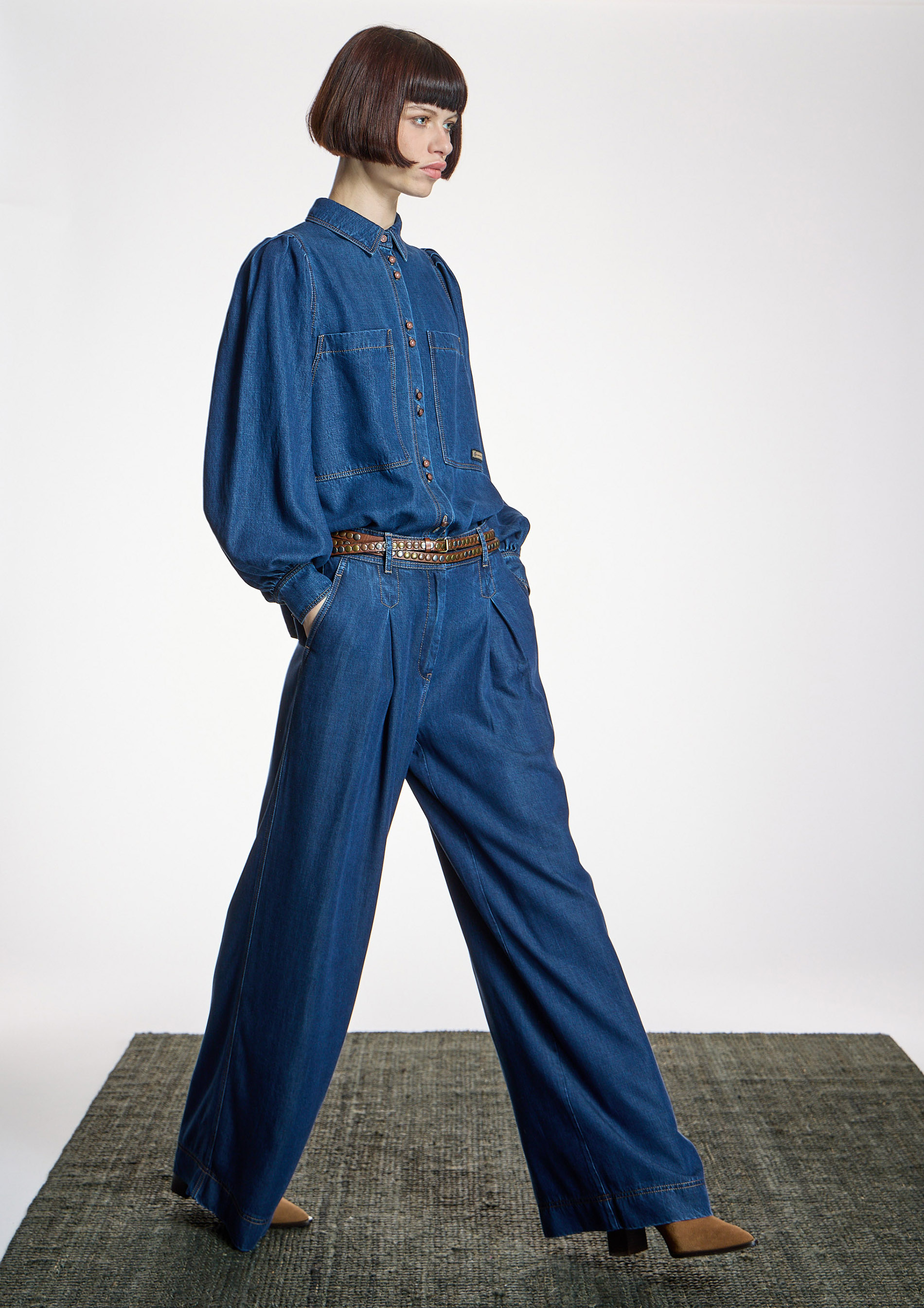 ALBA CONDE - Camisa denim manga globo