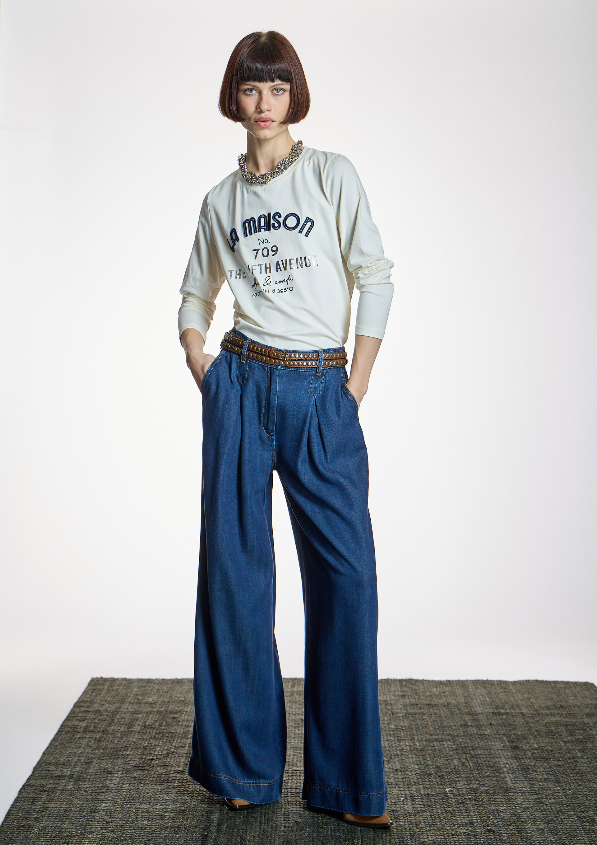 ALBA CONDE - Pantalón vaquero palazzo