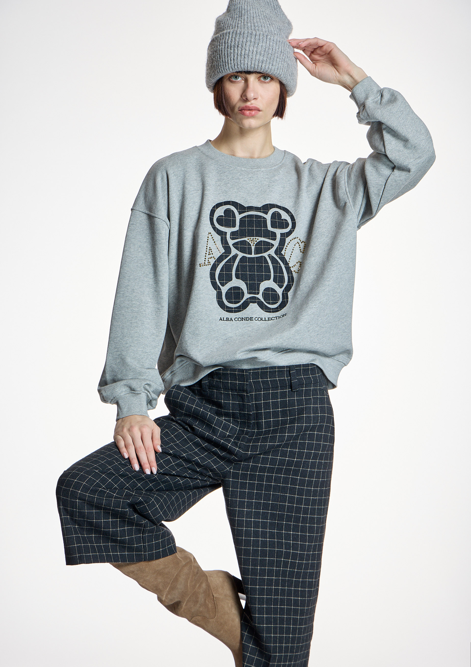 ALBA CONDE - Sudadera con print de oso