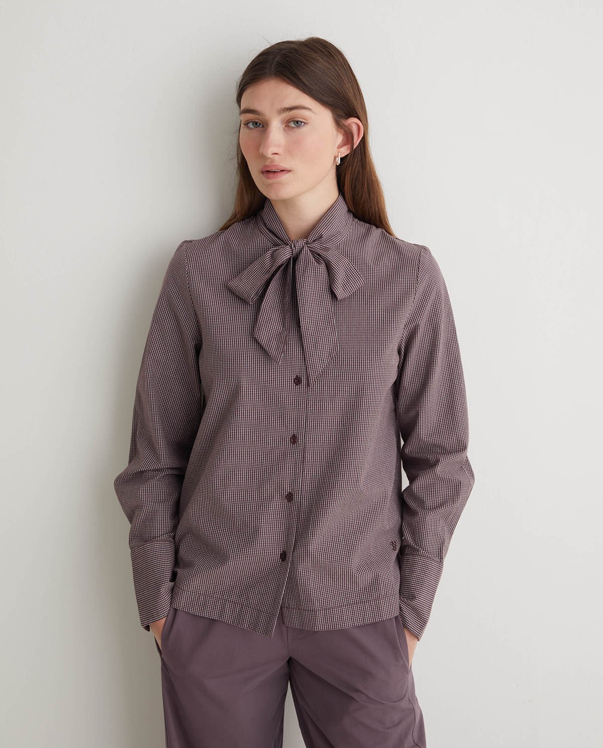 YERSE - Blusa de cuadros 100% algodón