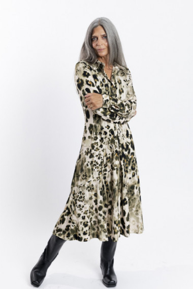 BMB & Co. - Vestido midi animal print