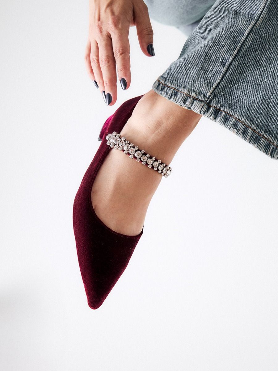 ÉXE Shoes - Bailarinas velvet burdeos