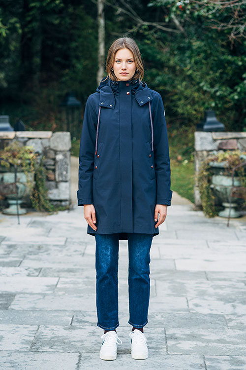 HONGO - Parka azul marino con capucha