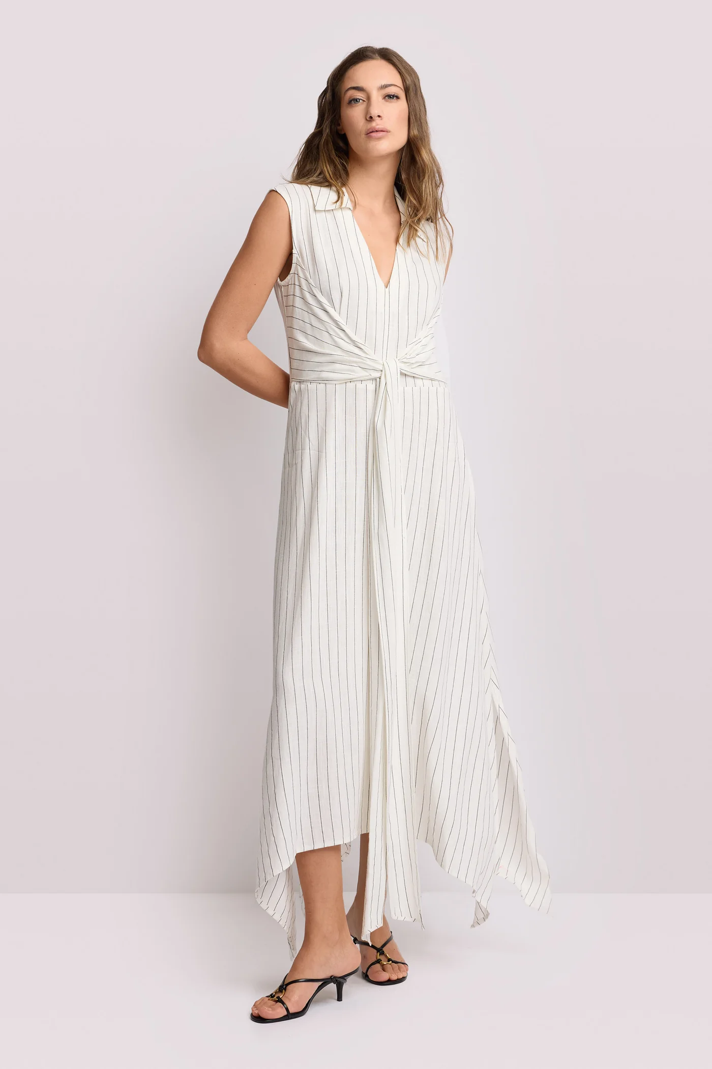 KOCCA - Vestido midi de lino a rayas - Vestido MILY - Imagen 2