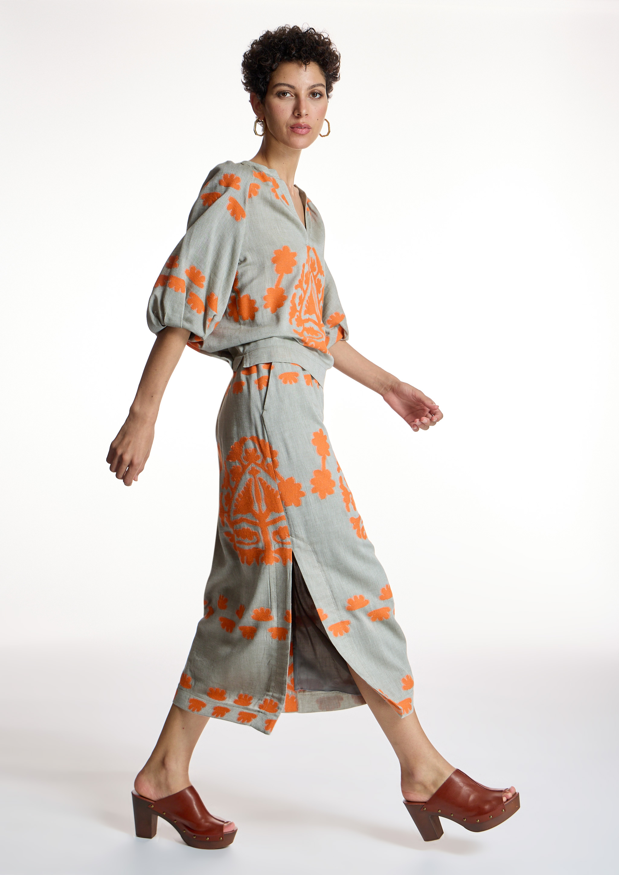 ALBA CONDE - Falda midi bicolor jacquard