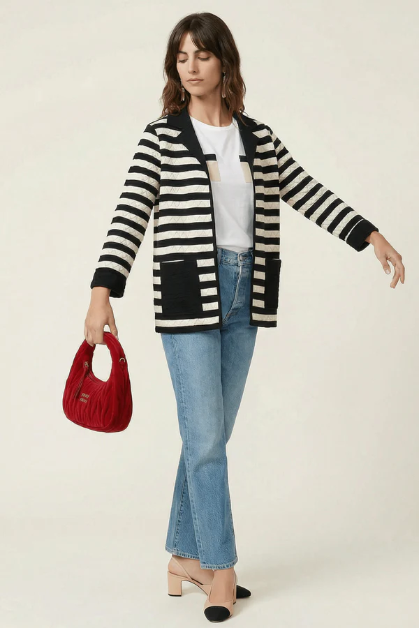 LOLITAS&L - Chaqueta rayas guateada con bolsillos