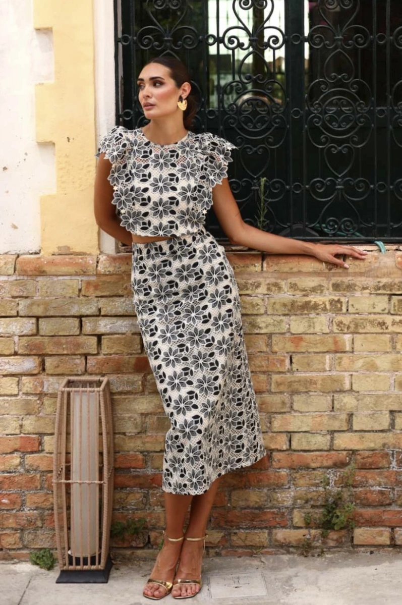 MAGNOLIA KOBUS - Conjunto top y falda bordado - Coveñas