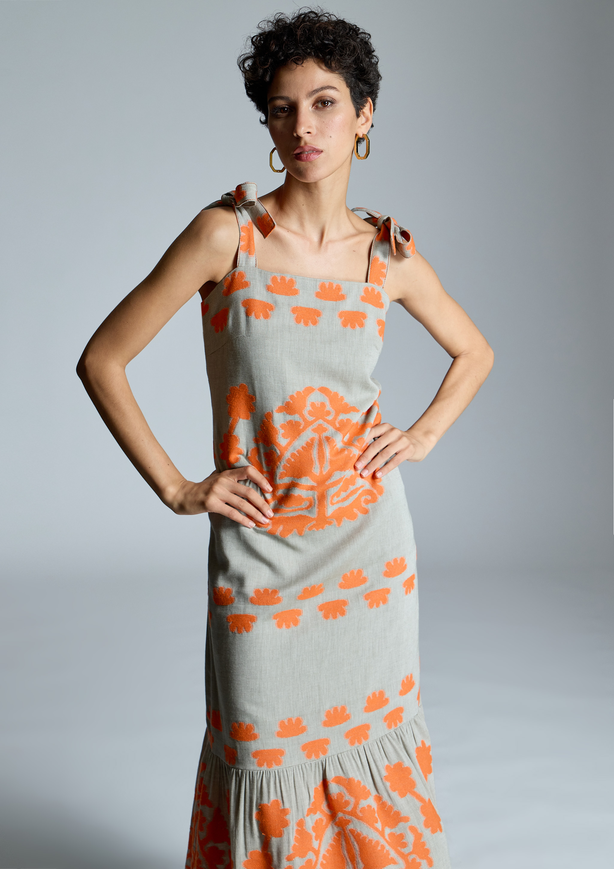 ALBA CONDE - Vestido de tirantes bicolor jacquard