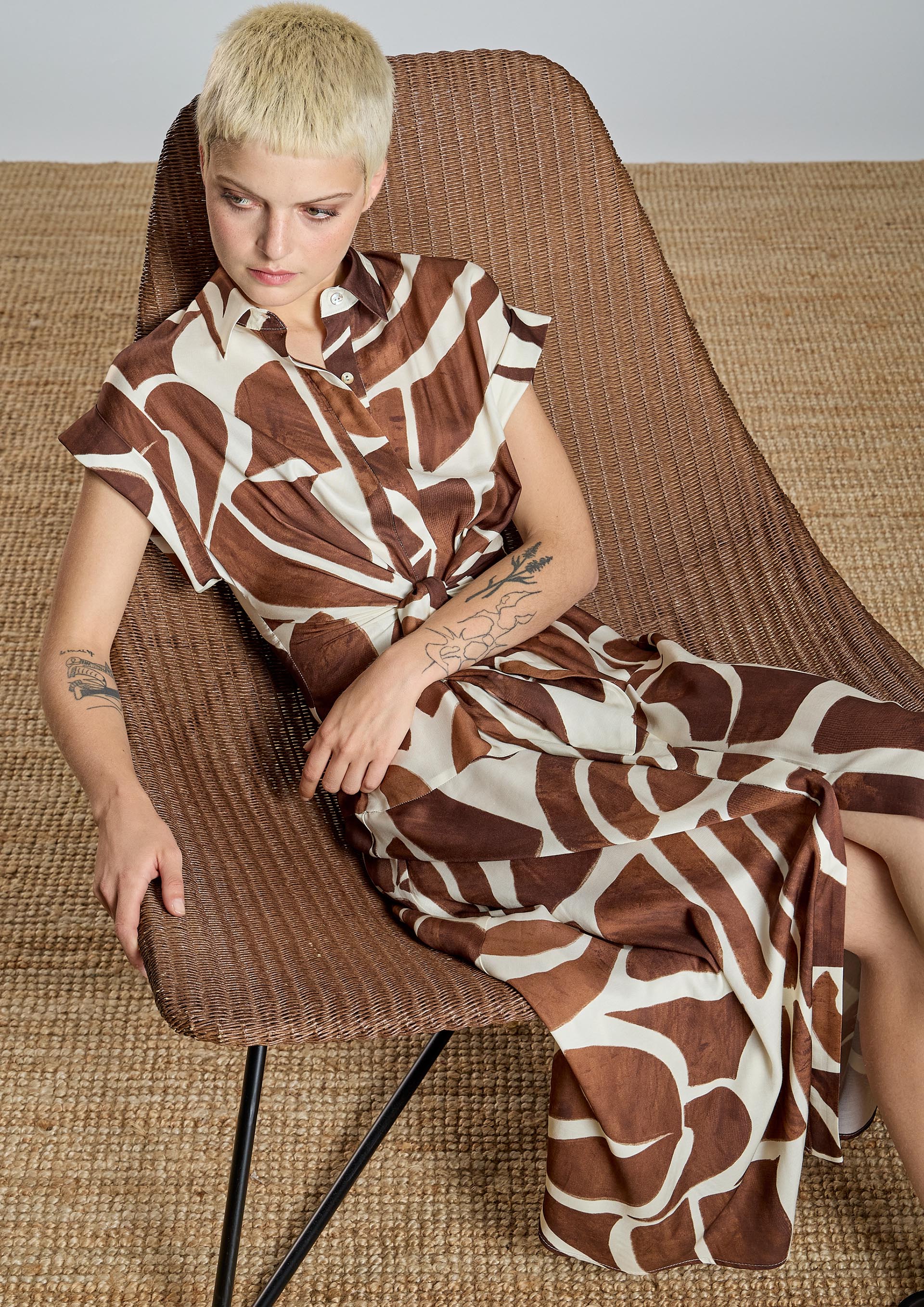 ALBA CONDE - Vestido camisero estampado