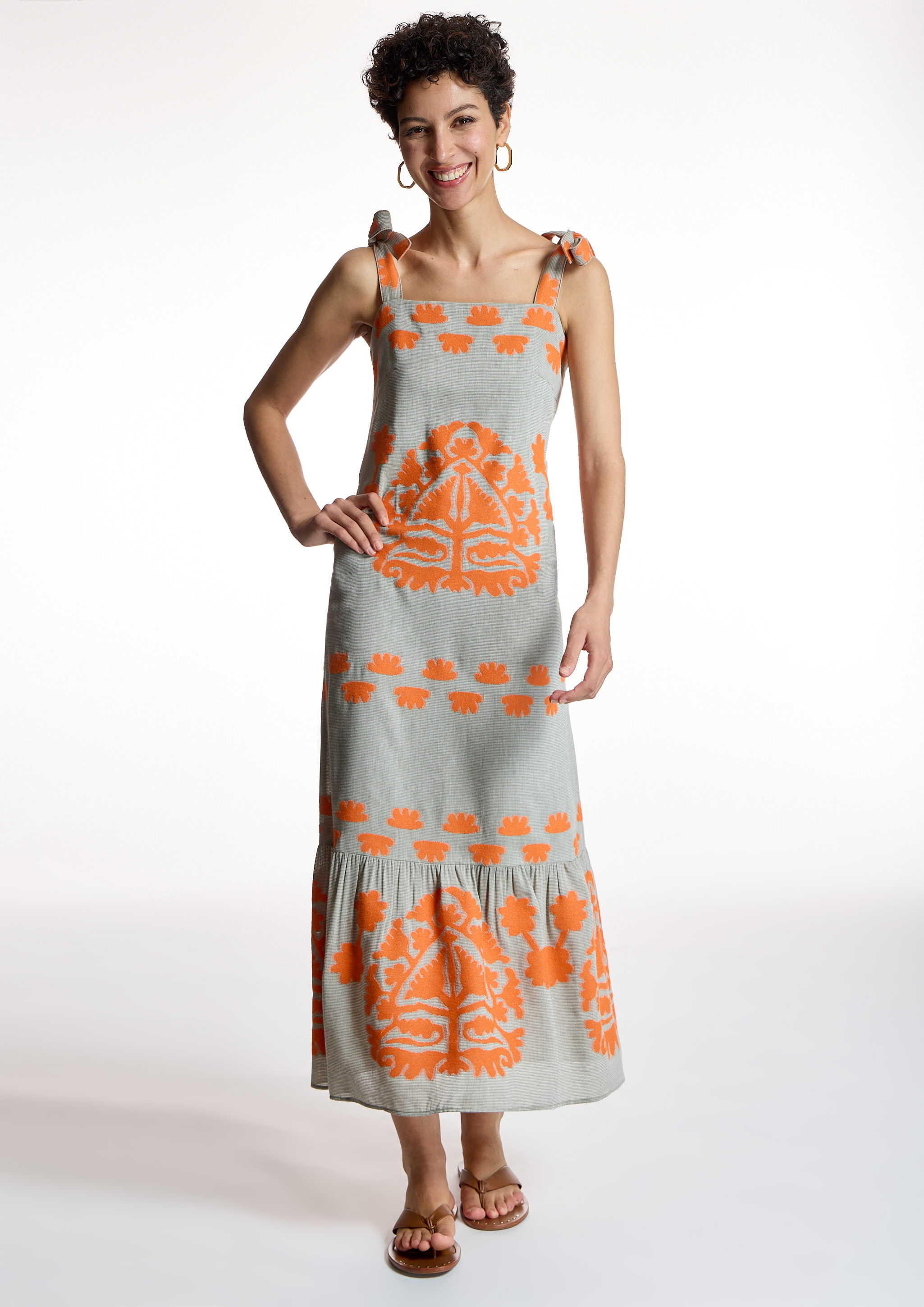 ALBA CONDE - Vestido de tirantes bicolor jacquard - Imagen 2
