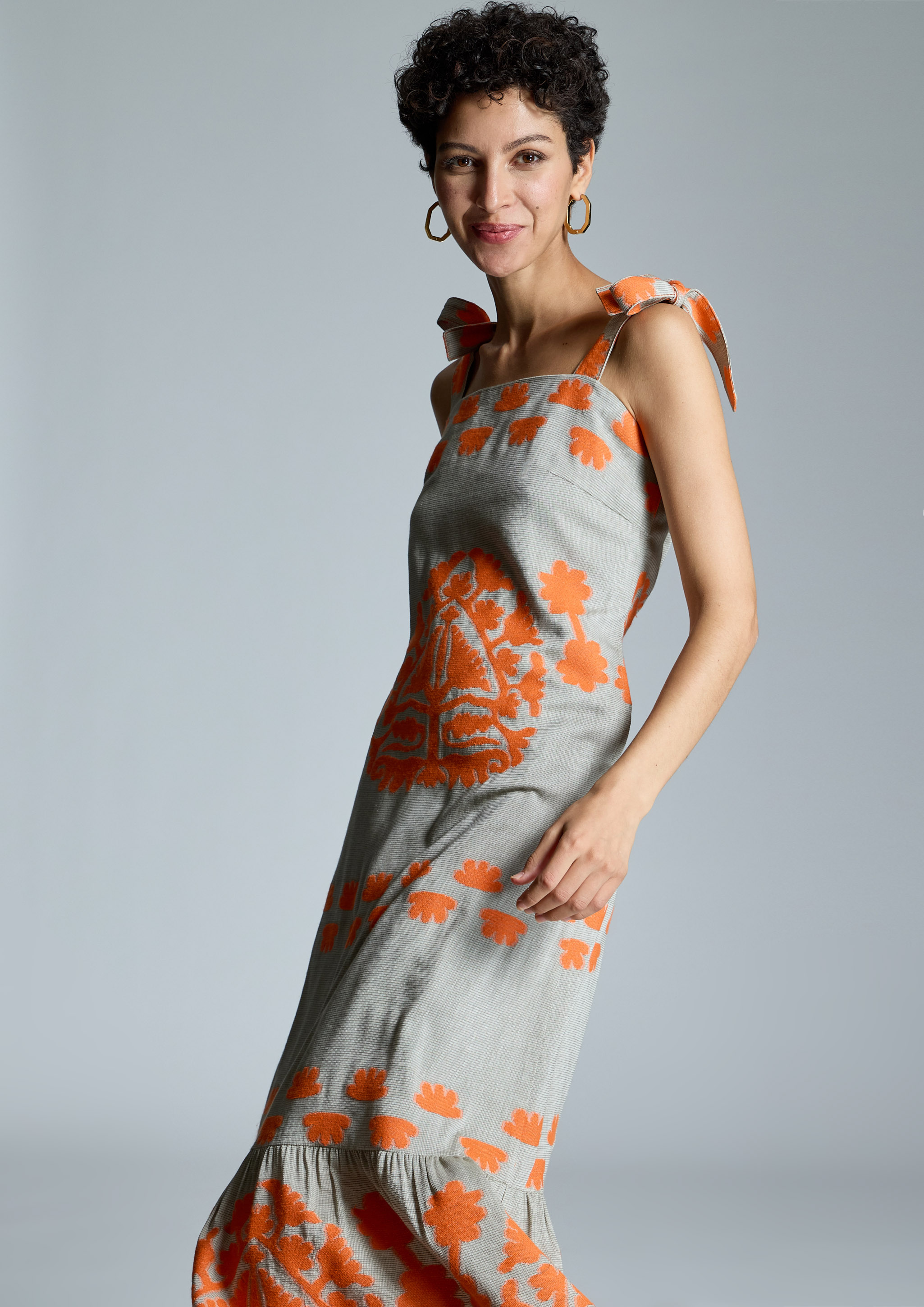 ALBA CONDE - Vestido de tirantes bicolor jacquard - Imagen 3