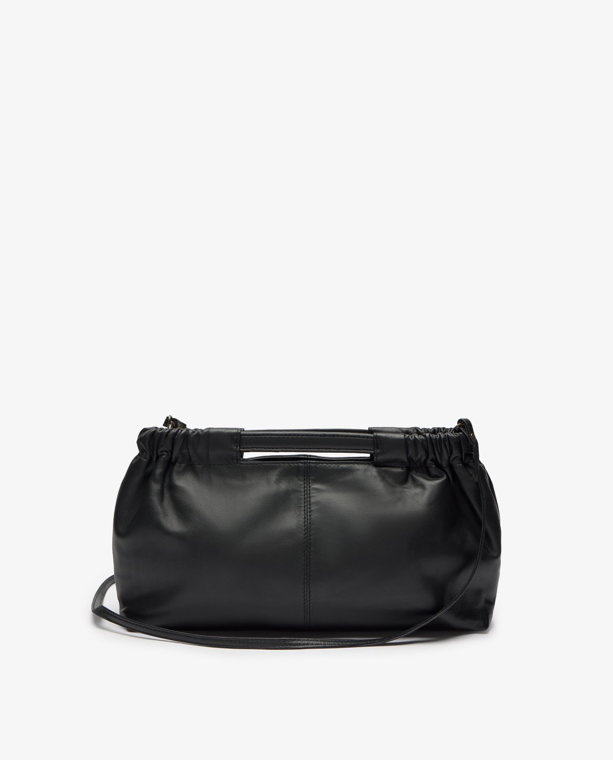 YERSE · Bolso de piel fruncido negro