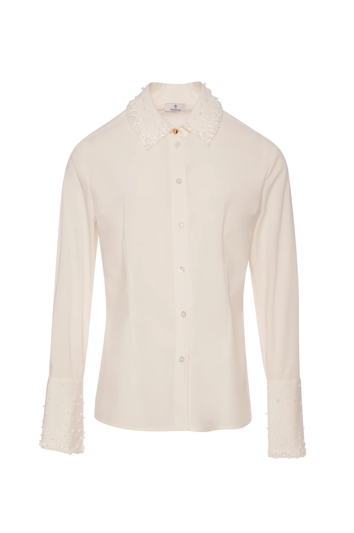 FRACOMINA · Camisa slim con aplicaciones brillantes
