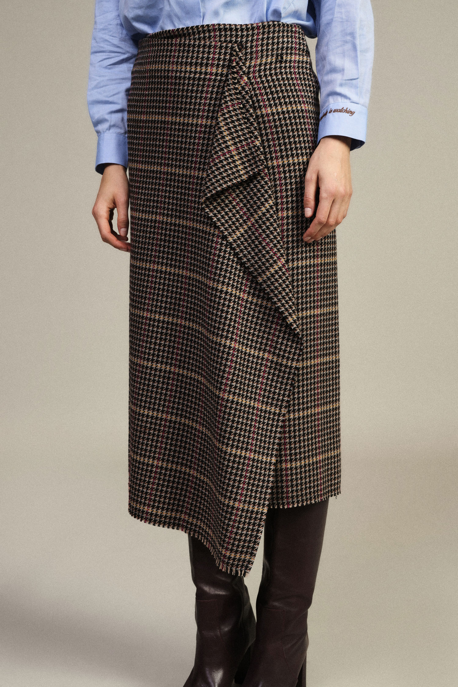 DIXIE · Falda midi de pata de gallo - Imagen 3