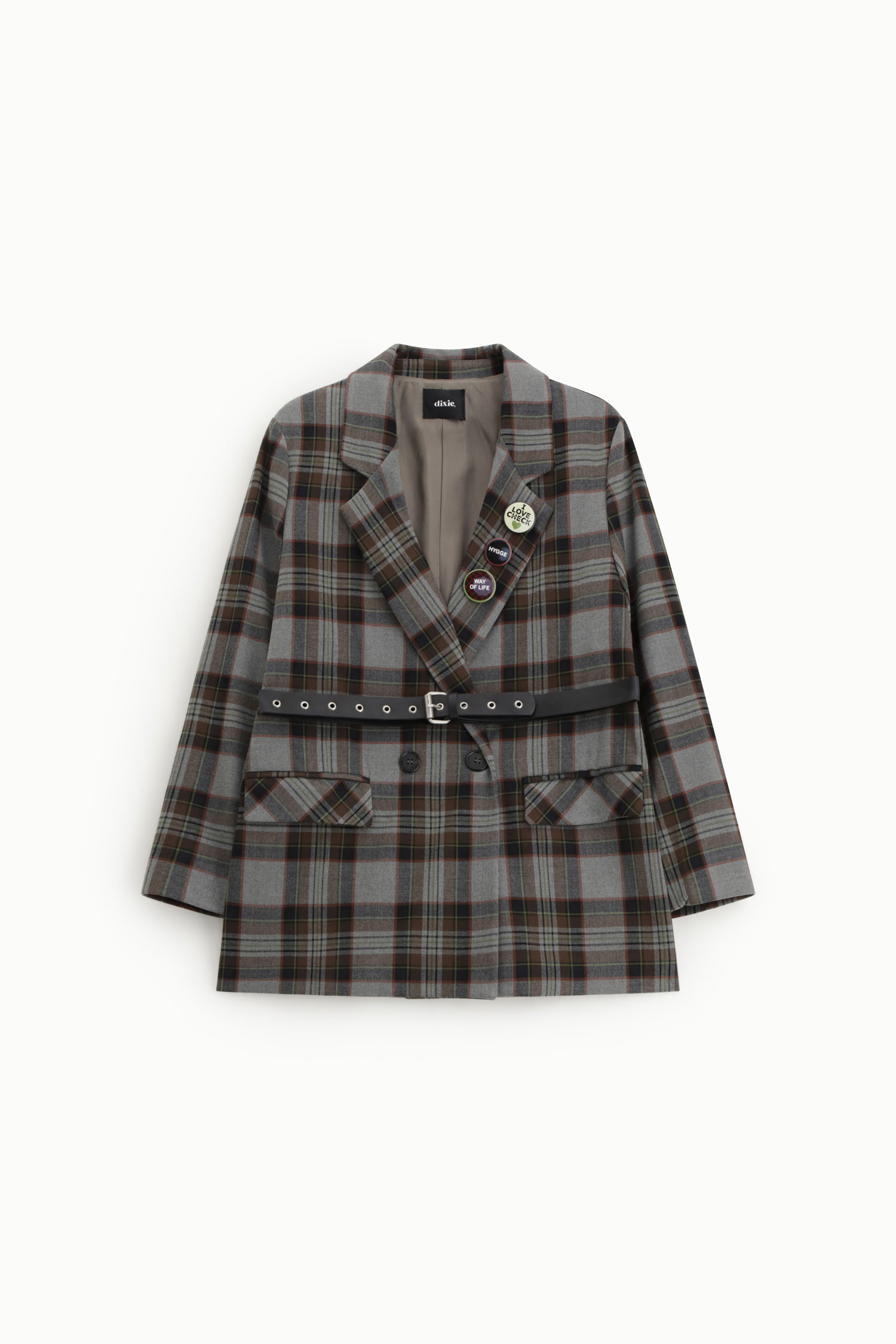 DIXIE · Blazer cruzada de cuadros - Imagen 4