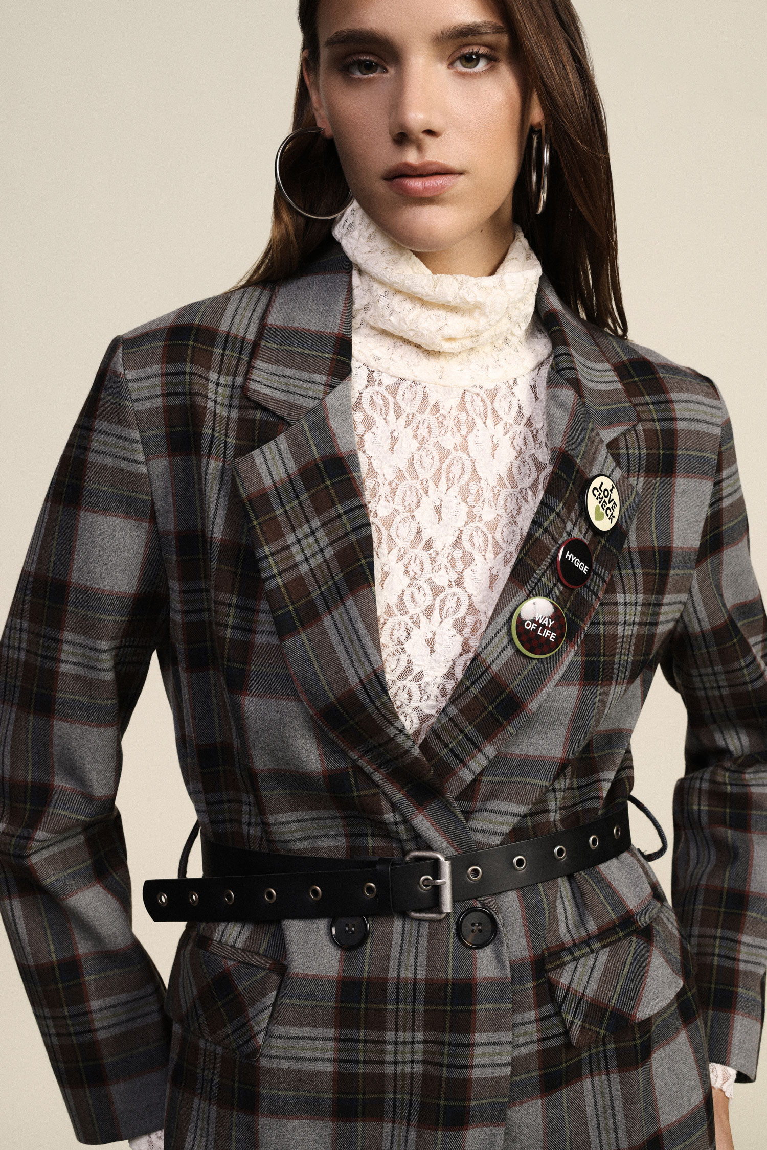 DIXIE · Blazer cruzada de cuadros - Imagen 3