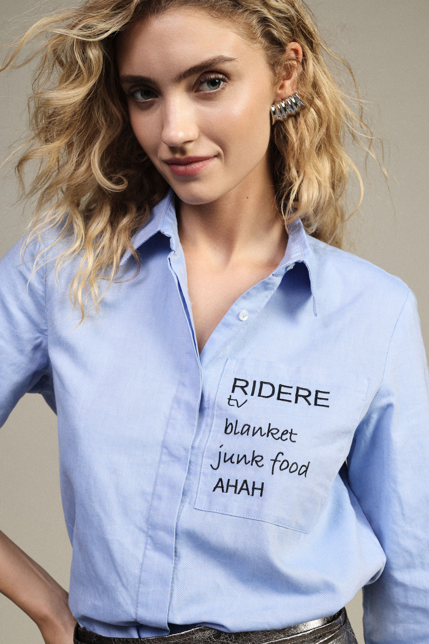 DIXIE · Camisa oxford con lettering - Imagen 3