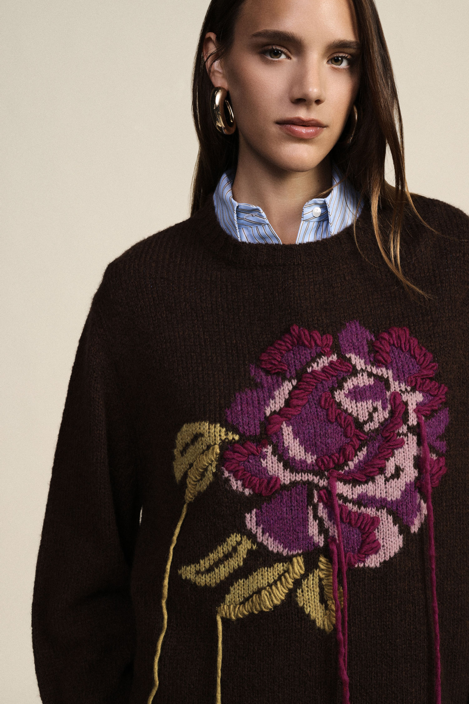 DIXIE · Jersey con flor bordada - Imagen 3