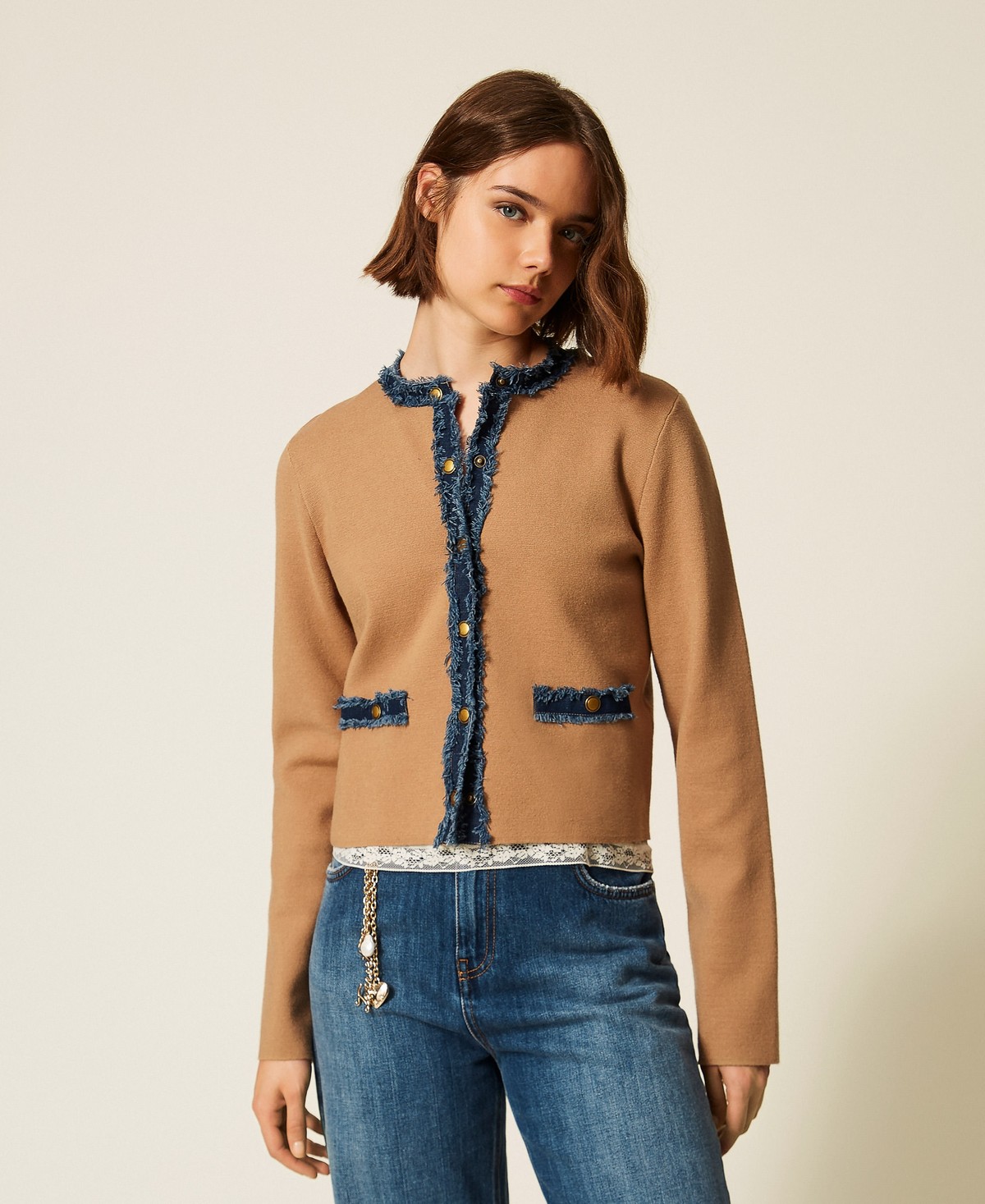TWINSET · Cárdigan con pasamanería vaquera