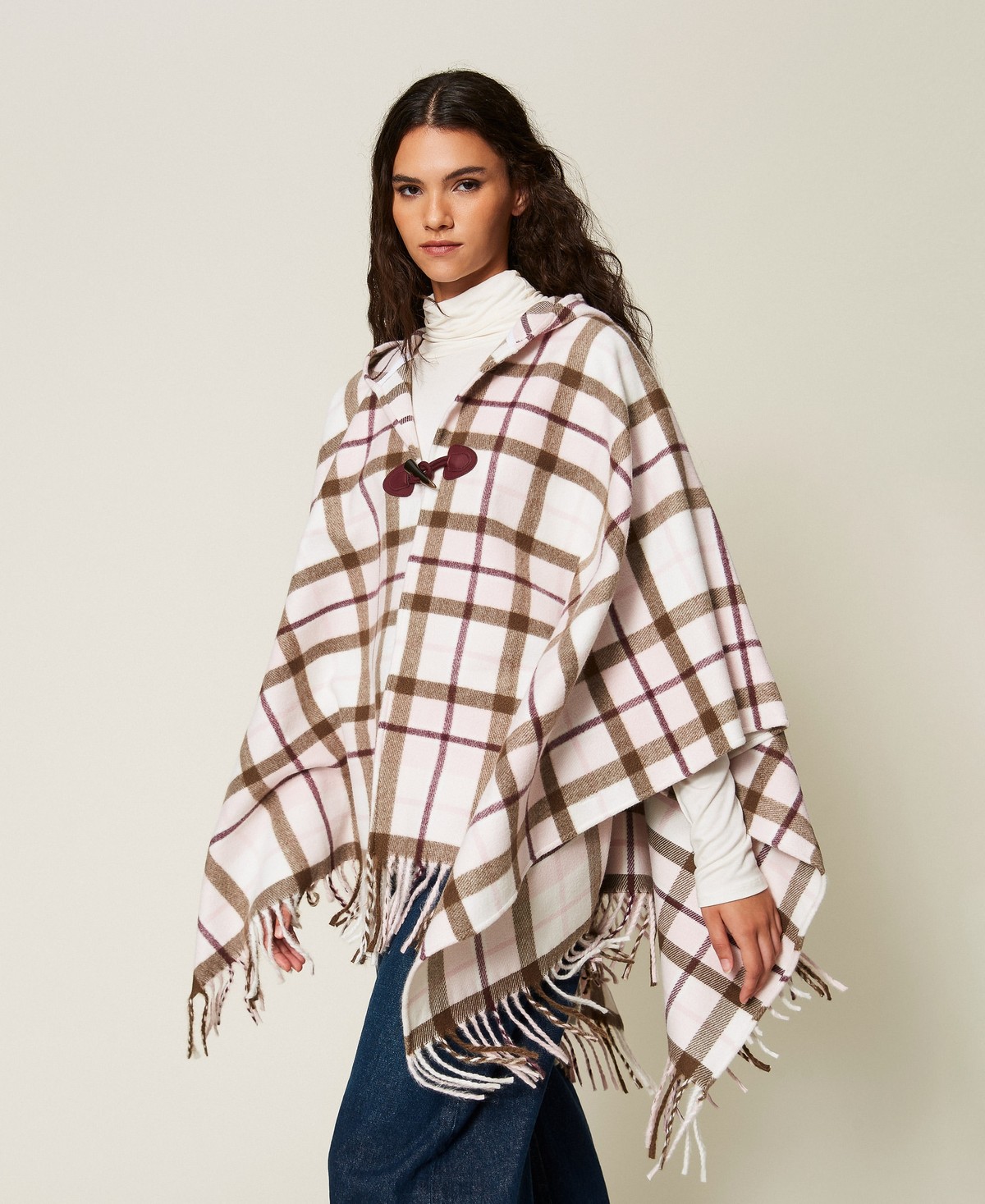 TWINSET · Poncho de jacquard de cuadros