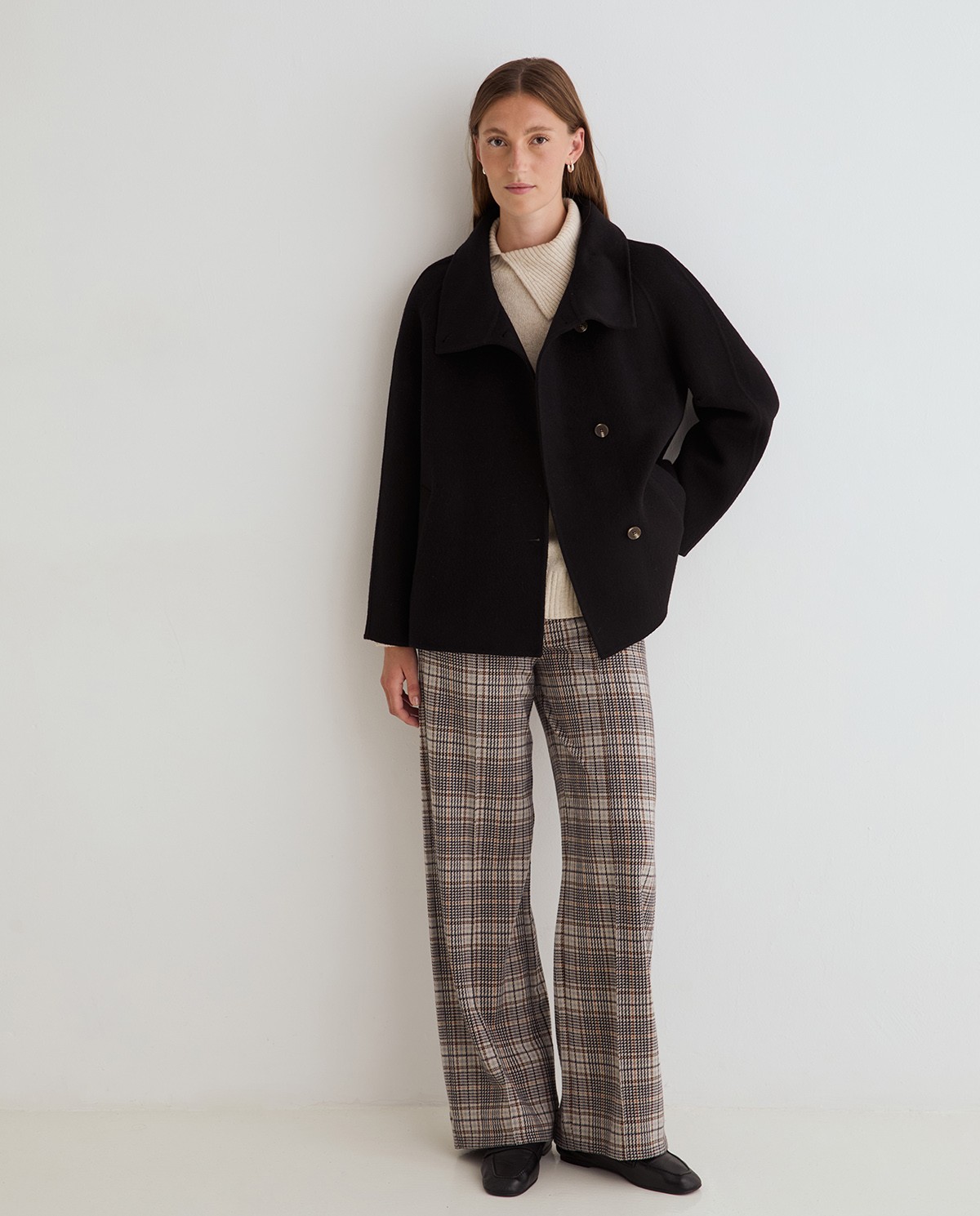 YERSE · Pantalón wide leg de cuadros - Imagen 5