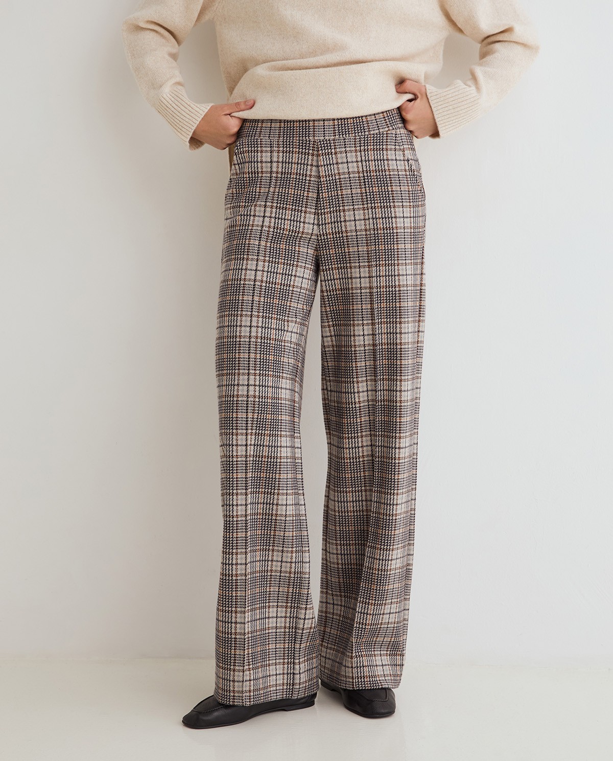 YERSE · Pantalón wide leg de cuadros - Imagen 2