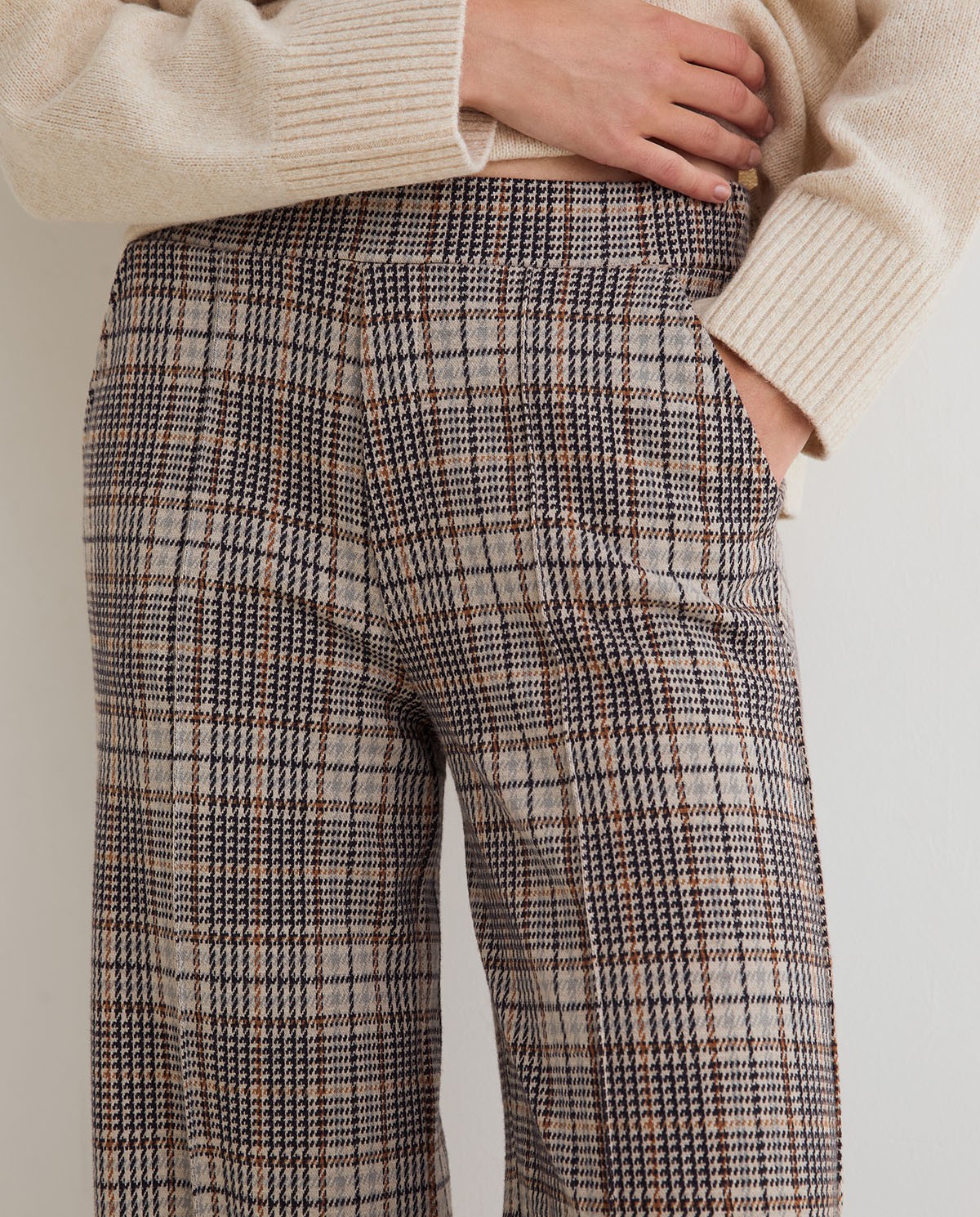 YERSE · Pantalón wide leg de cuadros - Imagen 3