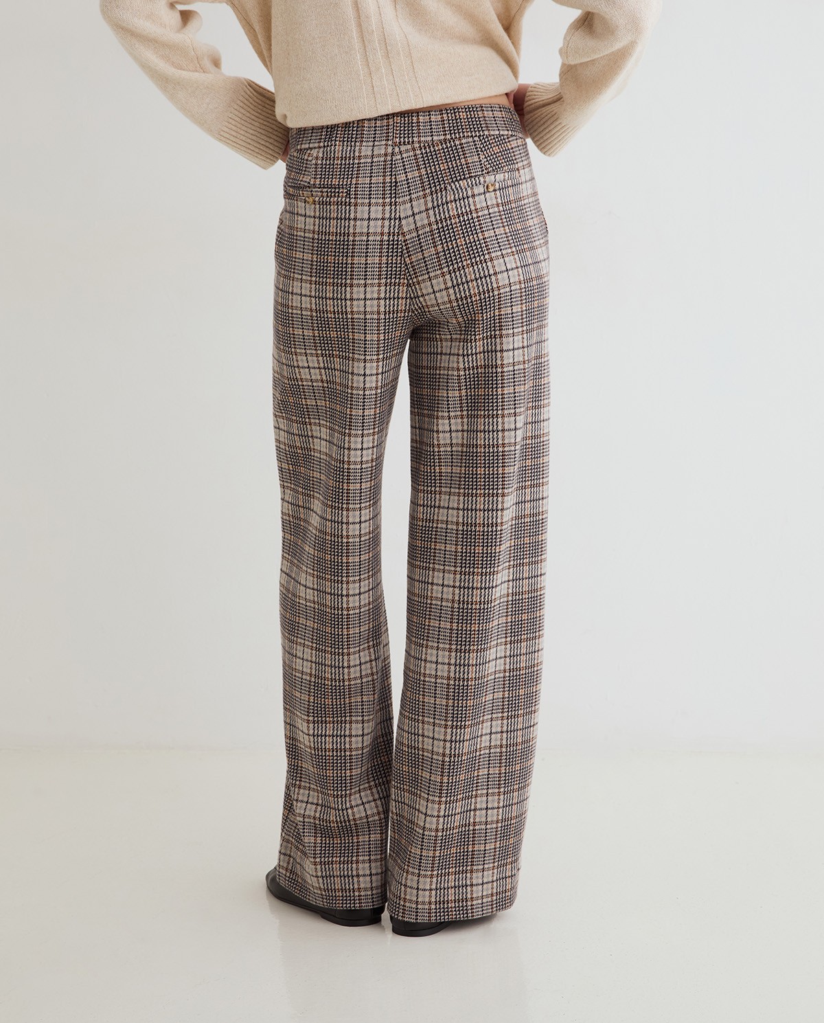 YERSE · Pantalón wide leg de cuadros - Imagen 4