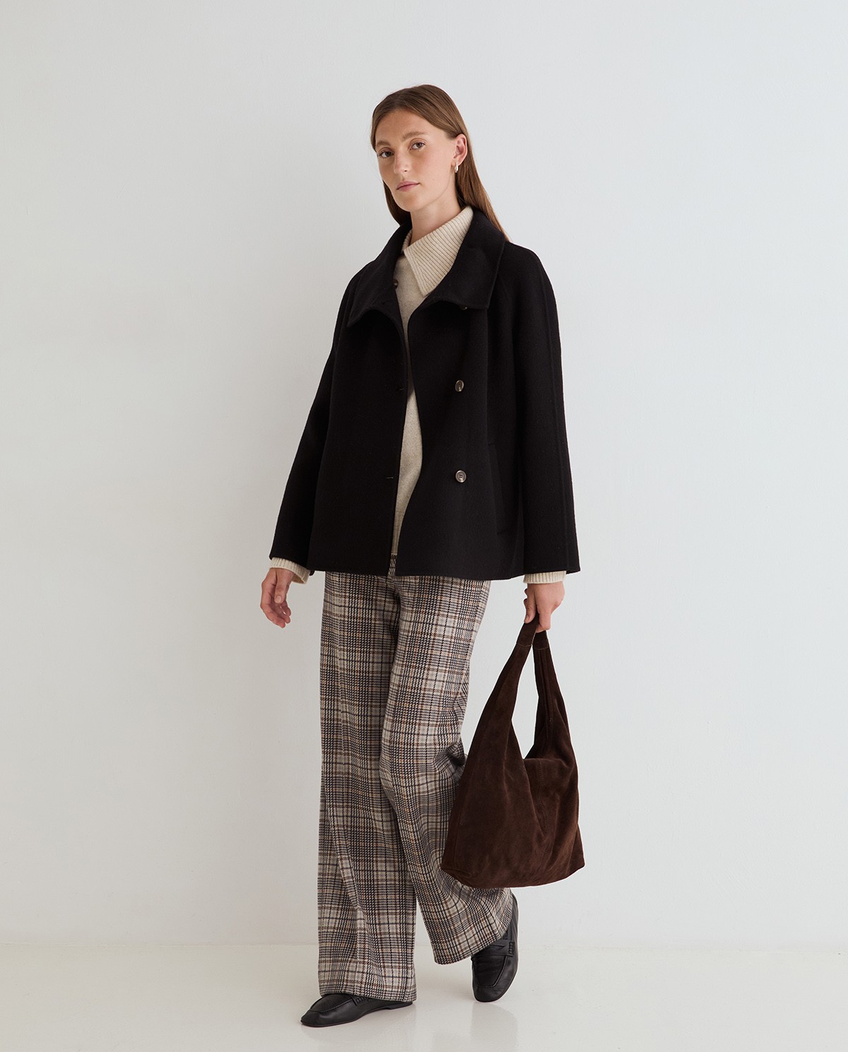 YERSE · Pantalón wide leg de cuadros - Imagen 6