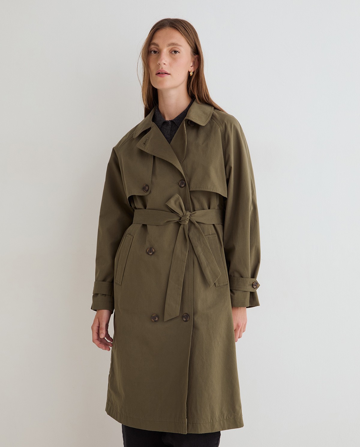 YERSE · Gabardina midi cruzada - Imagen 6
