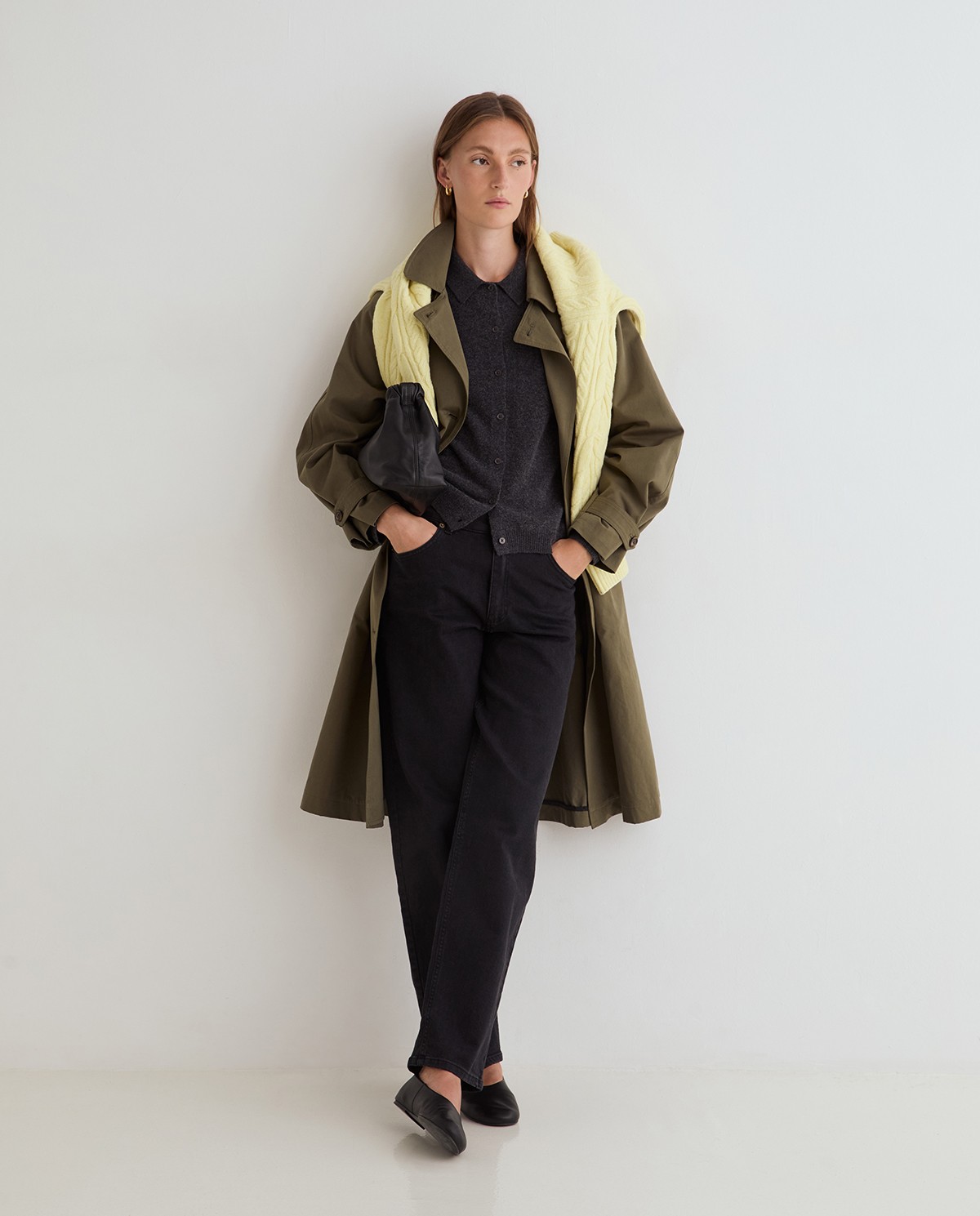 YERSE · Gabardina midi cruzada - Imagen 9
