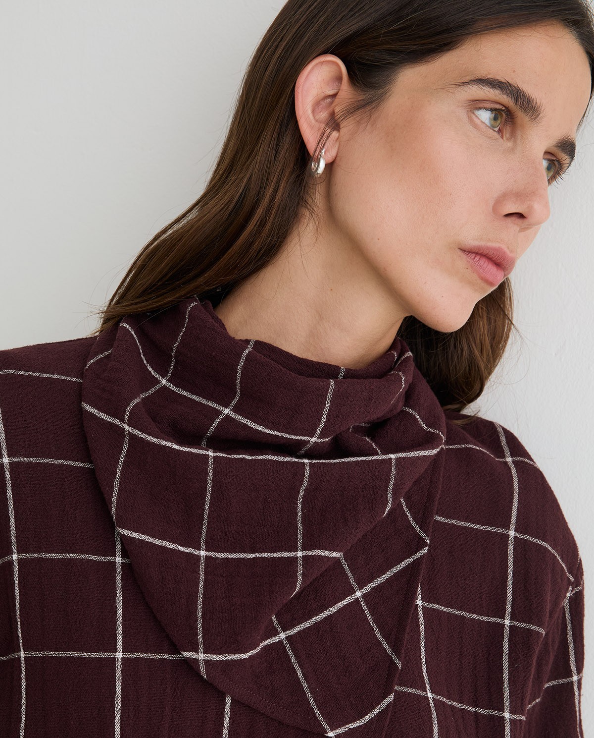 YERSE · Camisa de cuadros con pañuelo - Imagen 2