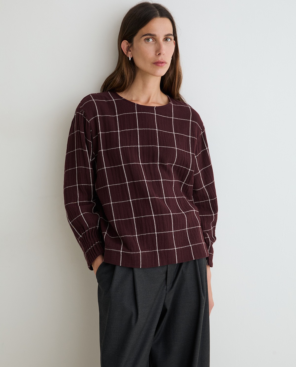 YERSE · Camisa de cuadros con pañuelo - Imagen 3