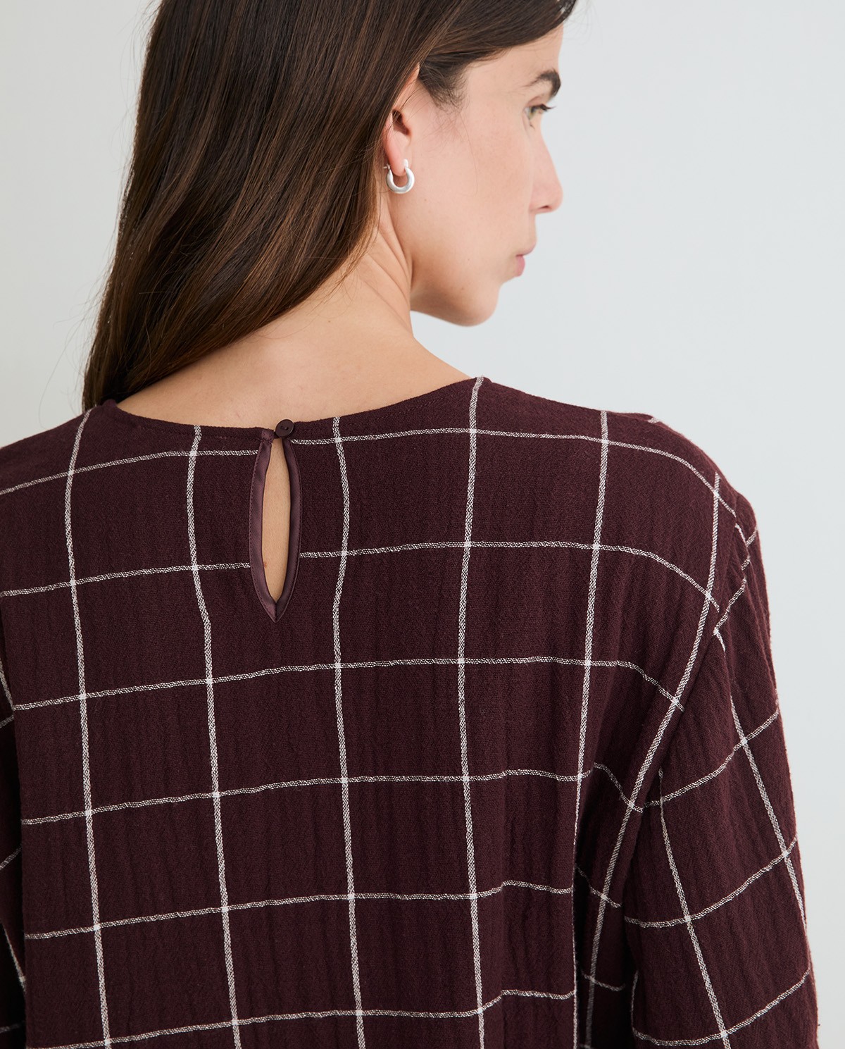 YERSE · Camisa de cuadros con pañuelo - Imagen 5