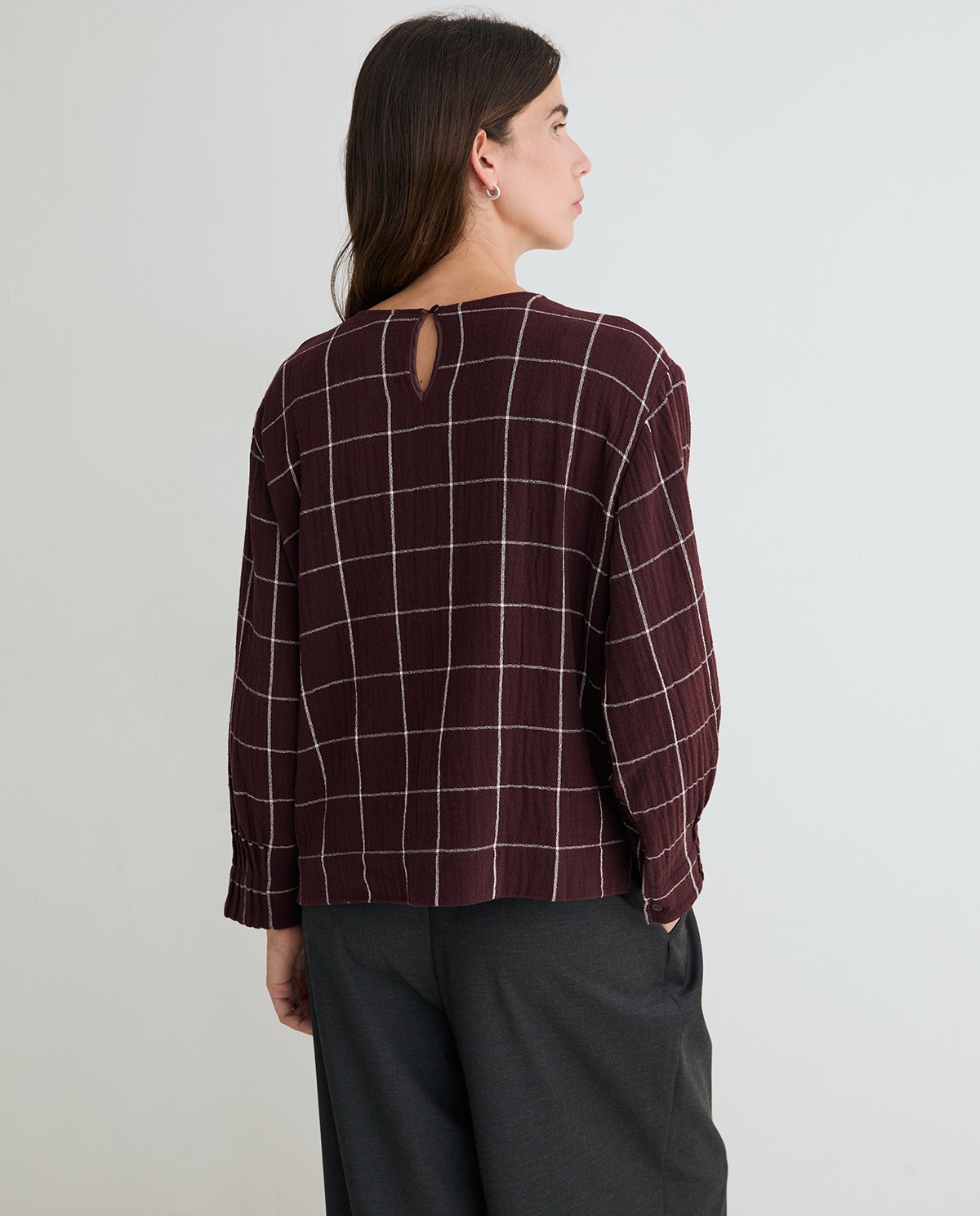YERSE · Camisa de cuadros con pañuelo - Imagen 7