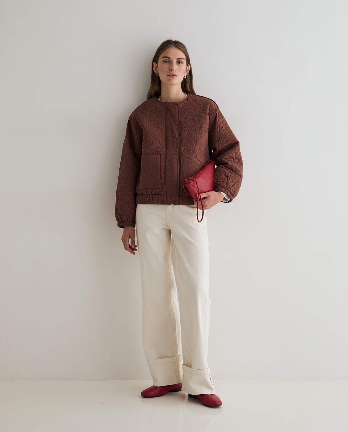 YERSE · Chaqueta acolchada bordada